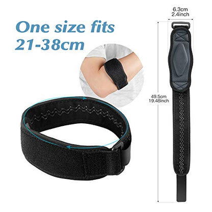 AGPTEK Elbow Brace for Tendonitis and Tennis Elbow 2 Pack, Tennis Golfers Elbow Support Arm Band Pain Relief Elbow Wrap Weightlifting Elbow Strap with Compression Pad for Men & Women, Grey - color: Gray