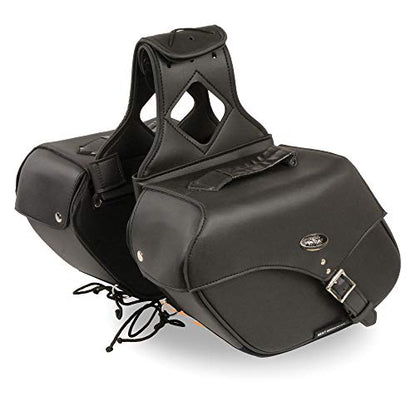 Medium Black Pac Throw Over Slant Motorcycle Saddlebags