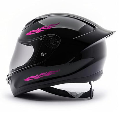 customTAYLOR33 High-Intensity Grade Premium Reflective Tribal Flame Helmet Decals, Motorcycle Safety Sticker Decals (Special Edition Purple) - color: Special Edition Purple