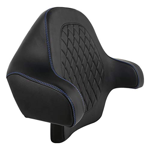 C.C. RIDER Black Diamond Sissy Bar - Wrap-around King Chopped Trunk Backrest Pad fit for Harley Touring Tour Trunk Road King FLHR Street Glide FLHX Road Glide FLTRX 2014-2024 - color: 04# Blue Passenger Backrest