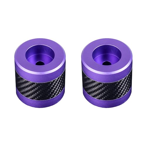 Advanblack ProTek Machined 1.25" Crash Bar Sliders Decorative Wheel Rotatable End For Front Engine Guard Harley Saddlebag Guards (Purple CNC w/Carbon Inlay) - color: Purple CNC w/ Carbon Inlay
