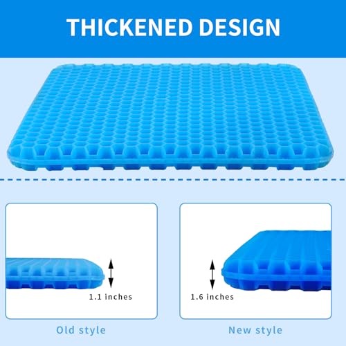 Gel Seat Cushion, Cooling Honeycomb Cushion for Long Sitting, Tailbone & Coccyx Pain Relief, Ergonomic Office Chair Pad, Breathable for Car Seat & Wheelchair(Blue) - color: Blue