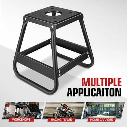 DNA Motoring Universal Motorcycle Dirt Bike Stand 1000lbs Capacity Dirtbike Panel Stand Heavy Duty Dirtbike Maintenance Motorcycle Box Stand Black TOOLS-00779 - style: Box Stand