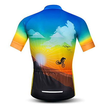 Cycling Jerseys Men,Mountain Bike Jersey Summer Short Sleeve Breathable Bicycle Tops Riding Bike Shirts Quick Dry - color: Cf0062, size: 3X-Large