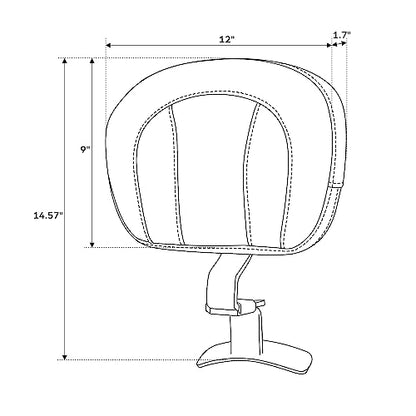 SLMOTO Motorcycle Rider Backrest Pad Driver Sissy Bar Pad For Harley Touring CVO Road King Street Glide Road Glide Electra Glide 2009-2023 Black Black - color: Rider Backrest Style B Black