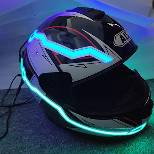 You Glow Girl Helmet EL Light Bar, LED Motorcycle Helmet Light Strip, Night Riding Signal, 3 Modes, Easy Install, Ice Blue - color: Ice blue