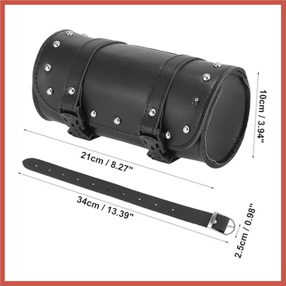 ACROPIX Universal Motorcycle Fork Handlebar Tool Bag Cycling Storage Pouch Bag Waterproof Faux Leather Black Car Parts