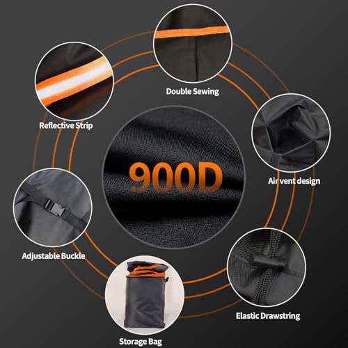 Bike Cover for 1/2/3Bike-900D Heavy Duty Waterproof Bicycle Cover&Outdoor Bike Storage Protection against Snow,rain|Bike Cover for eBike,Mountain,Road,Hybrid,Scooter,Beach Cruiser Bike(L-1Bike Cover) - size: L-1Bike Cover