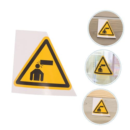 Healifty 10pcs Caution Stickers for Machines Watch Your Head Triangle Signs Warning Sticker for Equipment Safety Caution Decals Adhesive Safety Signs