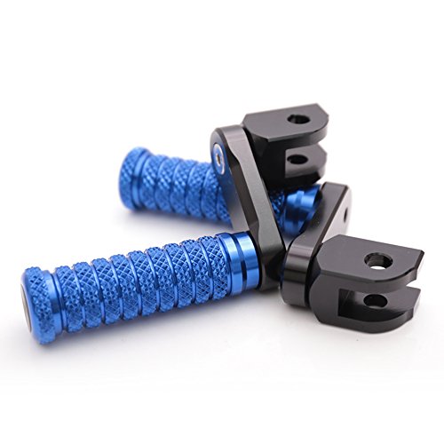 MC MOTOPARTS POLE Blue CNC 40mm Extension Riser Front Foot Pegs Compatible with YZF R3 2015-2017 - color: Blue, size: 40 mm Extension