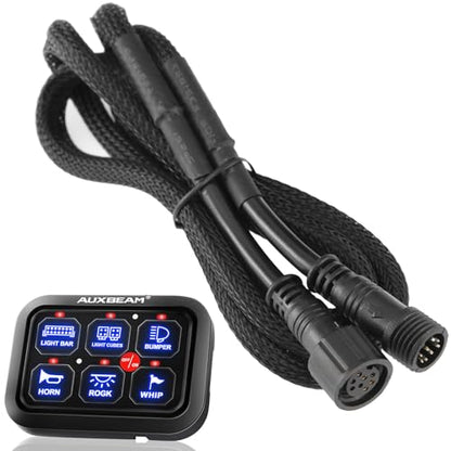 Auxbeam Extension Wiring Harness for 6 Gang Switch Panel BC60, GC60, Switch Controller Extended Wire Line, 1.2m/47 inch - style: For 6 Gang Switch Panel