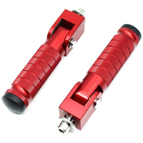 Red Motorcycle Bicycle Folding Foot Pegs 90 Degree Foldable Electric Motorbike Ebike For Super73 S2/ZX/RX/R/S Passenger Footrests Rearsets Rear Set Footpegs foot Rest Pedals M8 Install Bolts - color: Red-Foldable