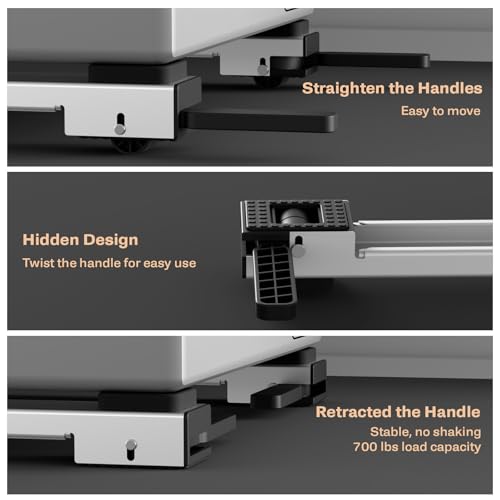 Appliance Rollers Heavy Duty,Newest Extendable Appliance Sliders,Liftable Washing Machine Base,Easily Move Washer and Dryer Machines,Refrigerators,Furniture-White - color: White
