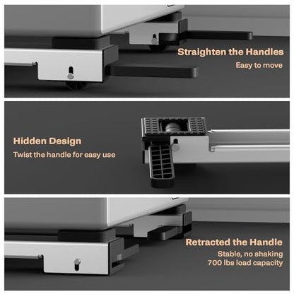 Appliance Rollers Heavy Duty,Newest Extendable Appliance Sliders,Liftable Washing Machine Base,Easily Move Washer and Dryer Machines,Refrigerators,Furniture-White - color: White
