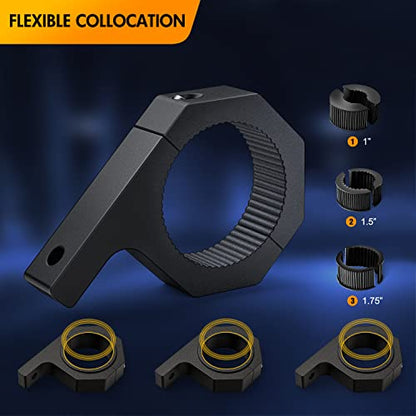 GOOACC Led Light Pods 2PCS 4 Inch 18W Flood Light Offroad Lights LED Fog Lights Mounting Bracket Horizontal Bar Tube Clamp with Off Road Wiring Harness-2 Leads for Trucks Boat, 2 Years Warranty