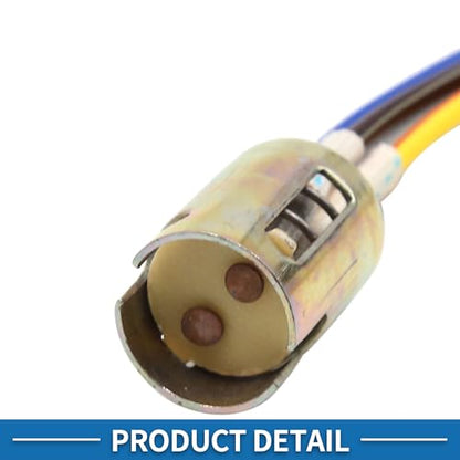 1157 LED Motorcycle Brake Stop Light Extension Wire Socket Holder Adapter Connector Durable Plastic Metal Bronze Tone (Set of 3)