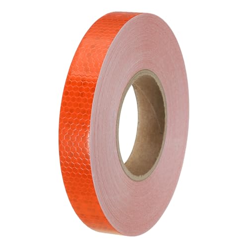PATIKIL Reflective Tape, 1 Inch x 164 ft Waterproof Self Adhesive High Visibility Caution Warning Safety Tape Outdoor Reflector for Trucks Trailers Cars, Orange - color: Orange, size: 1 IN x 164 FT