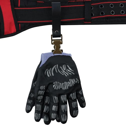 KUNN Leather Glove Clips for Work Glove Holders Heavy Duty Glove Belt Bronze Clip for Construction - color: Black