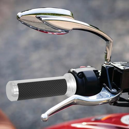 Motorcycle 1" Hand Grips Handlebar Grips Cable Throttle Fit for Harley Touring Street Glide Road King Road Glide Electra Glide Dyna Softail - color: #3 Chrome
