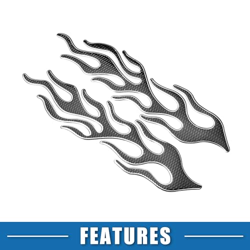 Universal 3D Motorcycle Gas Tank Decal 10.12''x4.80'' Gas Tank Protector Sticker Fuel Oil Gas Tank Pad Protector Sticker PVC Rubber Black Silver Tone - color: Silver Tone