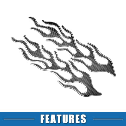 Universal 3D Motorcycle Gas Tank Decal 10.12''x4.80'' Gas Tank Protector Sticker Fuel Oil Gas Tank Pad Protector Sticker PVC Rubber Black Silver Tone - color: Silver Tone