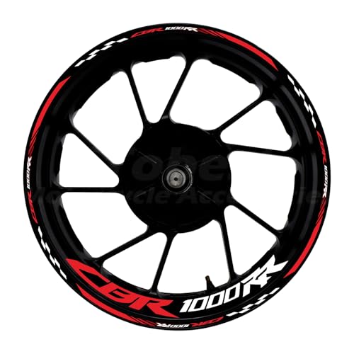 CBR 17 inch Wheel Rim Stickers Decals Tape Compatible with CBR1000RR 2004-2025 Motorcycle Reflective Rim Tapes Sticker Stripe(Red) - color: Red