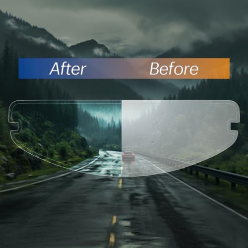 Universal Anti Fog Film for Motorcycle Helmet Visor 3.46" x 10.7"-Helmet Face Shield Anti Fog Visor Insert | Fog Prevention Visor Lens on Cold Mornings and Rainy Days,Clear Vision Safer Rides,Simple but Effective - size: Clear - Over 60 Seconds