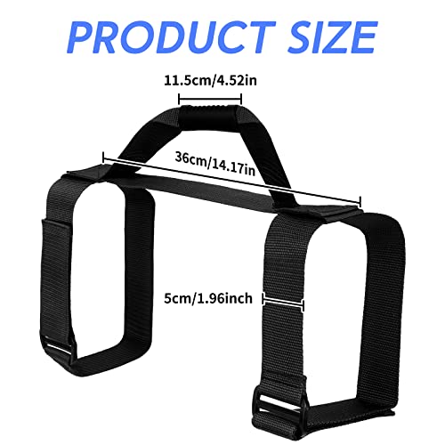 Dive Tank Carrier, Heavy Duty Webbing Scuba Air Tank Band Adjustable Cylinder Holder Carrying Strap with Comfort Handle - color: Black