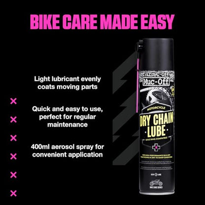 Muc-Off Motorcycle Dry Chain Lube| Ultra-Durable Synthetic Formula | Long-Lasting Lubrication | Maximum Chain Protection for Dry Conditions | Perfect for Motorcycle Chains
