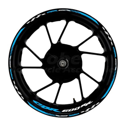 CBR 17 inch Wheel Rim Stickers Decals Tape Compatible with CBR600RR 2003-2025 F5 Motorcycle Reflective Rim Tapes Sticker Stripe (Sky Blue) - color: Sky Blue