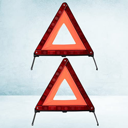 PartyKindom 2pcs Emergency Roadside Kit Warning Triangle Signs Car Emergency Road Safety Kit Quick Setup and Weighted Base