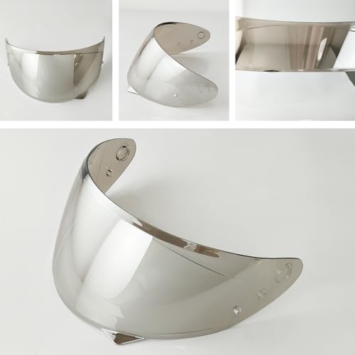 HJ-34P Helmet Visor Replacement for HJC C10.Motorcycle Helmet Shield UV Protection Compatible with HJC C10 (Revo Clear Silver) - color: Revo Clear Silver