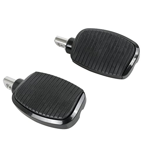 Motorcycle Passenger Mini Board Floorboards Footpegs Pedals Footrests Highway Pegs with Anti-Slip Rubber Universal for Harley Davidson Dyna Touring Honda Suzuki Yamaha Triumph (Black) - color: Black
