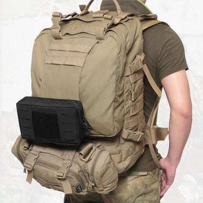 Azarxis Tactical Mini Belt Pouches, Multi-Purpose Small Battery Case Compact Utility EDC Card Slot Holder Waist Bags Military Molle Pack Sundries Storage Pack - color: #04 Black - with Waterproof Pocket