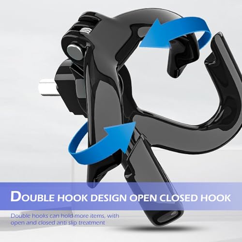 Motorcycle Helmet Hanger, Hanging Scooter Pothook Hook Accessories, Electric Scooter Handlebar Luggage Bag Holder with Double Claw Hook, Universal for Most Moped Scooters Bicycles (Black) - color: Black