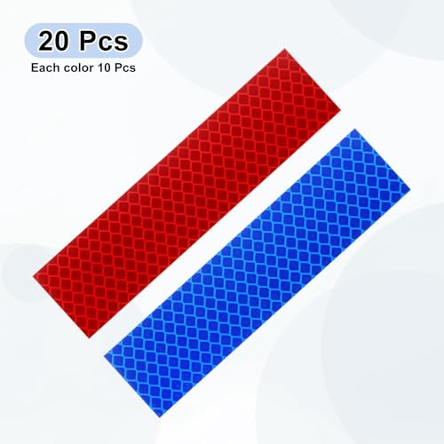 HARFINGTON Reflective Tape High Visibility Adhesive Stickers Outdoor Waterproof for Trailer Bike Car Motorcycle Helmet Mailbox - color: Blue Red