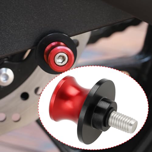 SING F LTD Motorcycle M8 Rear Swingarm Spools Sliders Swing Arm Stand Screw Compatible with Kawasaki Z900 / RS 2017-2025, Red - color: Red