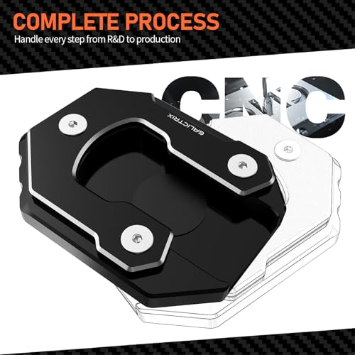 Compatible with KAWASAKI Vulcans S 650 VN650 2015-2024 VULCANS CAFE 2023-2024 Motorcycle Accessories Side Stand Plate Pad Kickstand Extension Enlarge Pad Foot Pegs (Black) - color: Black