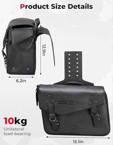 KEMIMOTO Quick Release Motorcycle Saddlebags Throw Over PU Leather Saddle Bags 36L Luggage Bag Fit for Sportster Softail Dyna V-star Shadow Road King 883 1200 Low Rider S Cruiser Vulcan Rebel