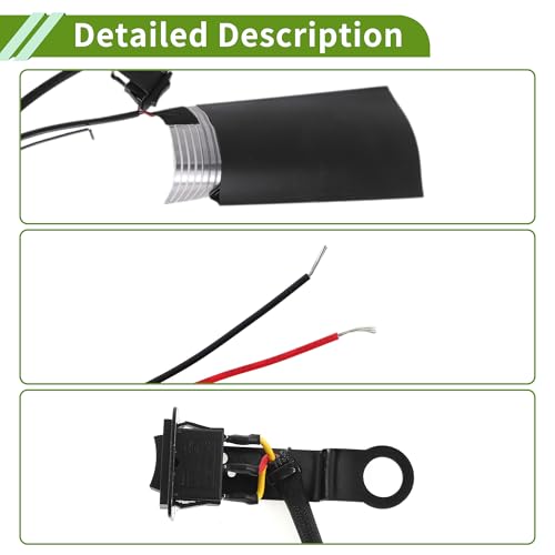 Heated Motorcycle Hand Grips Cover 12V Handlebar Cover 3 Gear Adjustable Temperature Metal Heating Film 1 Set 1 Inch