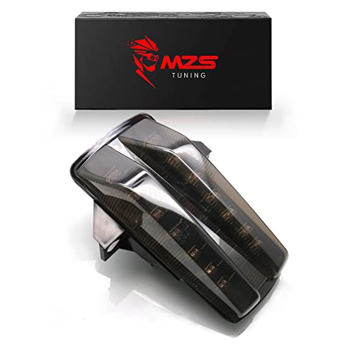 MZS Motorcycle Tail Light Turn Signal LED Integrated Blinker Smoke Compatible with SV650 2003-2008 / SV1000 2003-2007 - size: SV650/SV1000