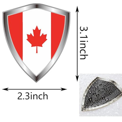 Canada Flag Decal Sticker - Canadian Flags Shield Shape Reflective Vinyl Car Stickers - for Car Window Bumper Laptop Waterproof Sticker (5Pcs) - color: Canada