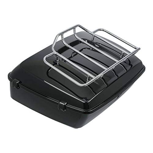 TCMT Black Latches King Motorcycle Trunk Backrest Pad Luggage Rack Kit Fit for Harley 2014-2025 Touring CVO Road King Road Glide Street Glide Electra Glide Pack - color: Style C