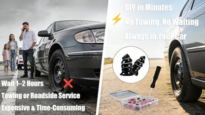 100-Piece Tire Repair Kit with Screw Plugs & Rubber Nails | Screw Plugs, Rubber Nails