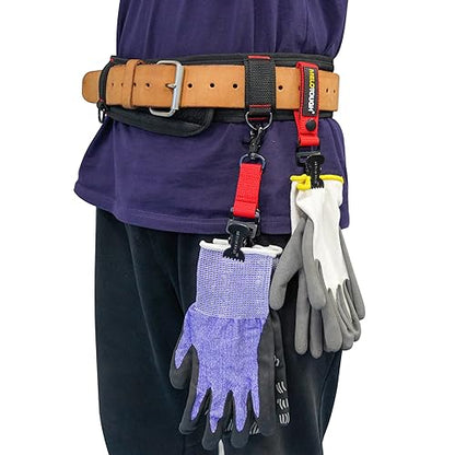 MELOTOUGH Firefighter Glove Strap | Work Glove Holder Clip with Glove Leash Swivel Snap Hook,Alligator Clip - color: Red