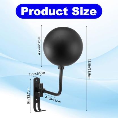 2 Pack 180° Rotating Aluminum Alloy Helmet Holder Wall Mount – Sphere Protects Shape, Double Hooks for Coats & Keys, Space-Saving Motorcycle Helmet Rack for Garage, Home