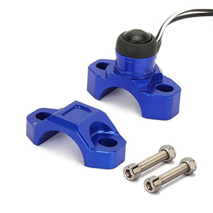JFG RACING CNC Dirt Bike Engine Stop Start Kill Switch Button CNC with Mounting Backplate Universal for YZ YZF WR TW TTR 125 150 200 250 350 450 660 - Blue - color: Blue, size: Medium