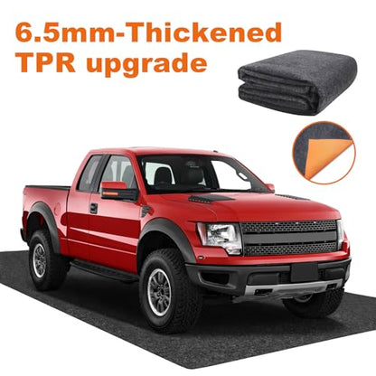 64 X 32 Inch Heavy Duty Oil Spill Mat, 6.5mm Thickened Garage Floor Mat for Under Car, 1/4" Waterproof Rubber Backing Absorbs Oil Quickly, Washable, Reusable, Durable, Non-Slip - size: 2'8" x 5'4" (Square)