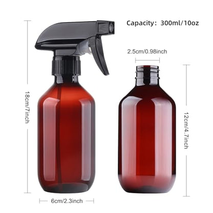 Teyssor Spray Bottles Water Spray Bottle - BPA Free - 10 oz/300 ml Plastic Refillable Containers Fine Mist Small Spray Bottle with Adjustable Nozzle for Hair, Cooking, Cleaning - color: Clear-3 pack