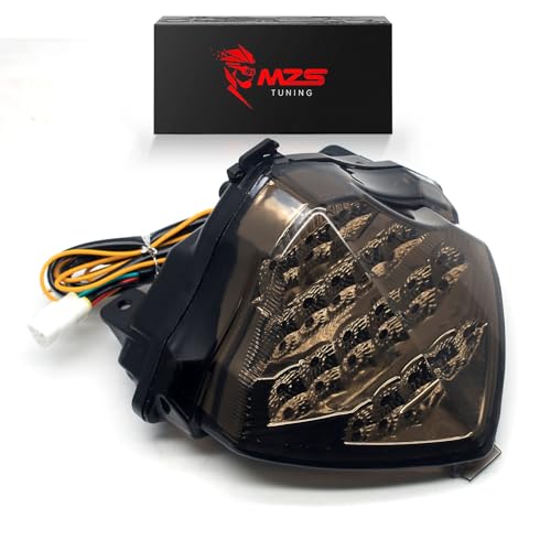 MZS Motorcycle Tail Light LED Integrated Turn Signal Blinker Smoke Compatible with YZF R1 YZF-R1 RN12 2004 2005 2006 - size: YZF-R1